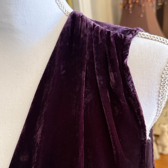 Young Fabulous & Broke Velvet Maxi Dress in Deep Purple with a High Slit - Picture 7 of 13